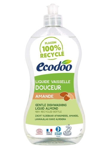 Ecologisch vloeibaar afwasmiddel en handzeep met zachte amandel 500 ml