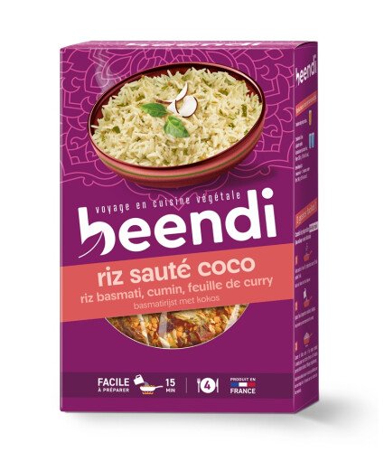 Riz sauté coco (riz basmati, cumin et feuilles de curry) bio 250 g