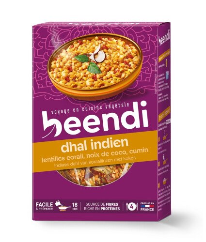 Dhal indien (lentilles corail, noix de coco et cumin) bio 250 g