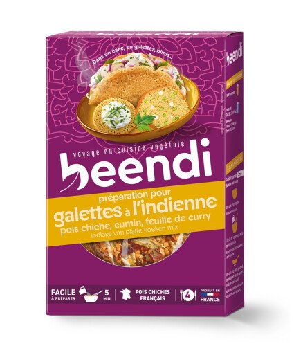 Préparation pour galettes à l'indienne (pois chiches, cumin et feuilles de curry) bio 250 g