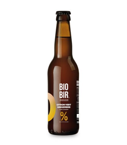 Bio geïnfuseerde limoen gember drank - alcoholvrij blond bier 33 cl