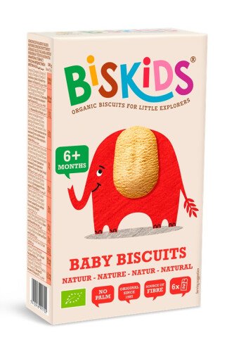 Bio biskids natuur vanaf 6 maanden (met bio rietsuiker) (6 x 2) 120 g