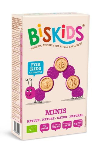 Bio biskids mini's koekjes (met bio geconcentreerd appelsap) vanaf 36 maanden (4 mini bags x 30 g) 120 g