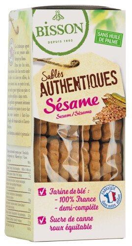 Bio Authentieke zandkoekjes met sesam 175 g