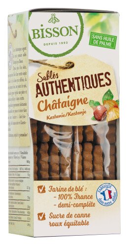 Bio Authentieke zandkoekjes met kastanje 180 g