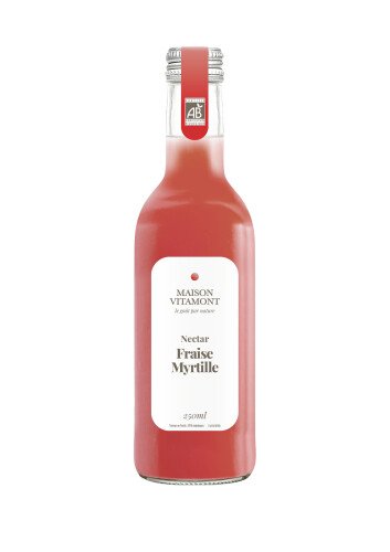 Bio aardbei en blauwe bessen nectar 25 cl
