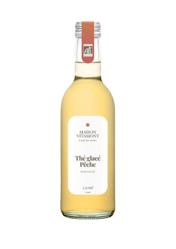 Thé vert Sencha glacé à la pêche bio (au sucre de canne bio) 25 cl
