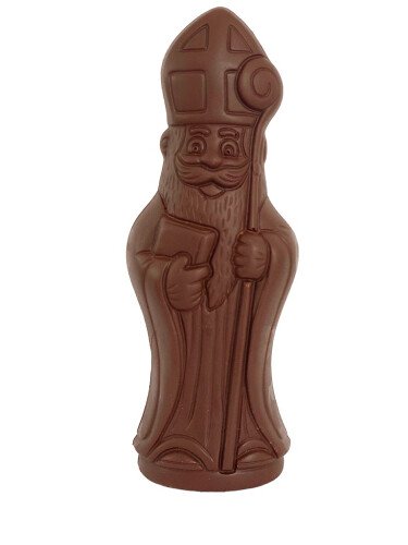 Bio holgoed Sint in coco loco chocolade met gezouten karamel (42% cacao) (H = 19 cm) 145 g