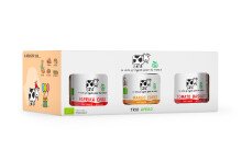 Bio Tripack aperitief spreads (paprika-chili, tomaat-basilicum en mango-curry) 3 x 135 g
