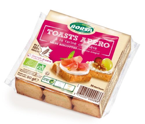 Toasts apéro à la farine complète bio (36 pièces) 80 g