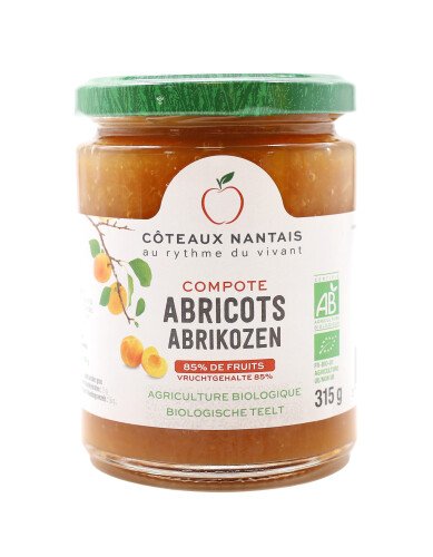 Bio abrikozencompote (met bio fair trade rietsuiker) 315 g