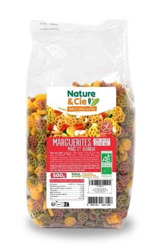 Marguerites multicolores à base de maïs, d’épinards, de betterave et de quinoa bio 500 g