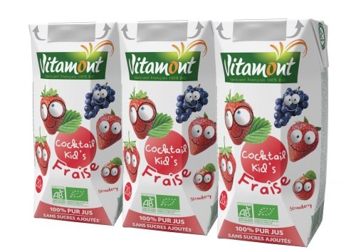 Cocktail kid's fraise bio (pomme - fraise - raisin) pack 6 x 20 cl