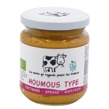 Bio type hummus spread met aubergines, tomaten en wortelen 180 g