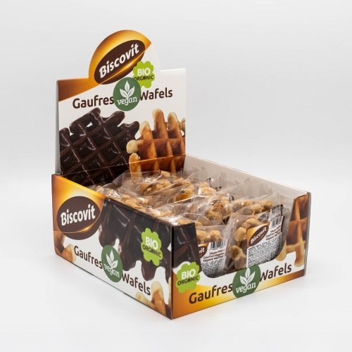 Bio vegan wafel met kokosbloesemsuiker display 24 x 25 g
