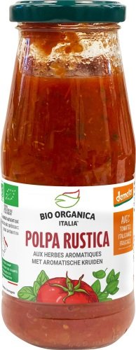 Pulpe de tomates rustique aux herbes aromatiques (basilic et origan) bio - tray 6 x 410 g