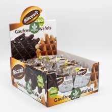 Gaufre au chocolat noir vegan au sucre de fleur de coco bio présentoir 24 x 30 g
