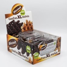 Gaufre au chocolat à l'épeautre XL au sucre de canne bio présentoir 12 x 60 g