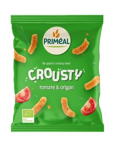 Crousty snack soufflée à base de tomate et origan bio 75 g