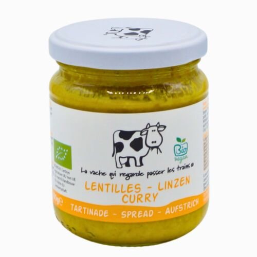 Bio linzen en curry spread 180 g