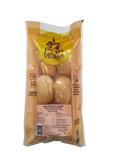 Bio mini pistolets natuur (gist) (6 van 75 g)