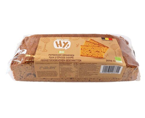 Bio peperkoek met roggebloem (voorgesneden) 300 g
